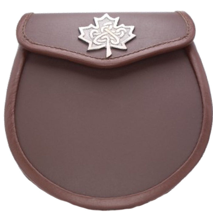 Maple Leaf Brown Leather Sporran
