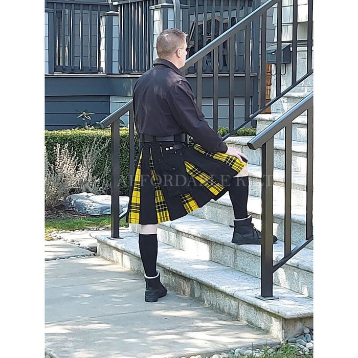 Hybrid Kilt with 'Peek a Boo' Tartan Flashes - Campbell - Size 35