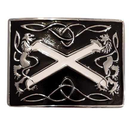 Black Saltire Belt Buckle