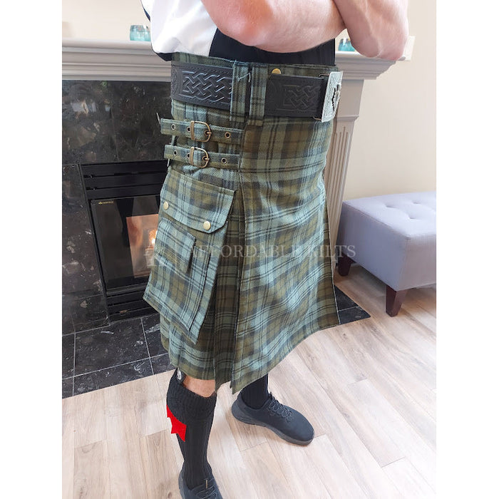 Black Watch Weathered Tartan Utility Kilt
