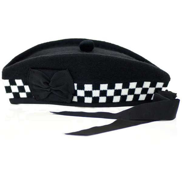 Diced Glengarry Cap - Black/White