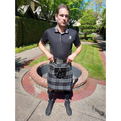 42x22" Highlander Grey Tartan Deluxe Kilt