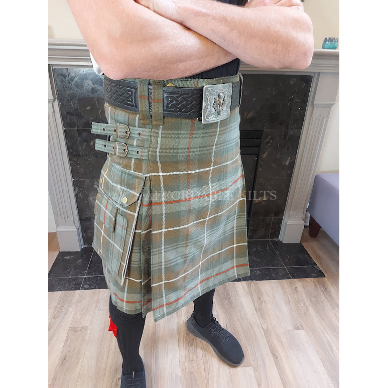 BaronHong Tartan Utility Kilts voor mannen, tartan kilt met riem en grote cargozakken, rood, M BaronHong Tartan Utility Kilts voor mannen, tartan kilt met riem en grote cargozakken, rood, M