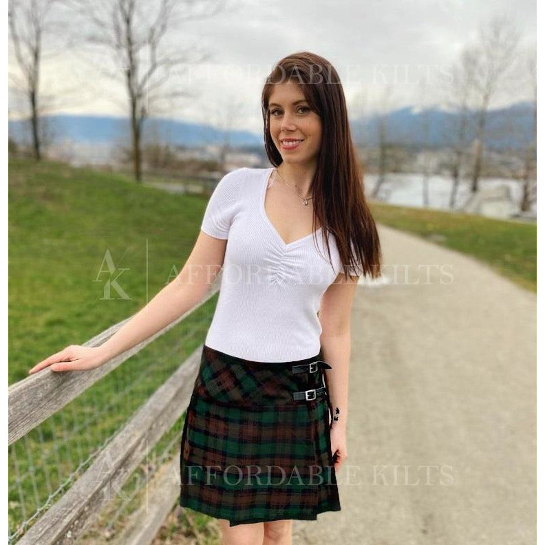 Brown red tartan skirt on sale