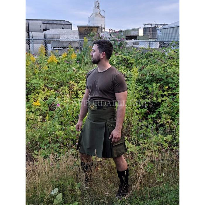 Cargo Utility Kilt Olive Green