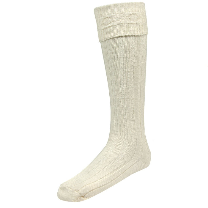 Harris Socks (White) - Made in Scotland