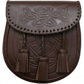 Leather Sporran - Brown - Affordable Kilts