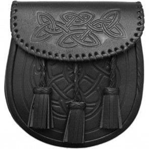 Leather Sporran - Black 126 - Affordable Kilts