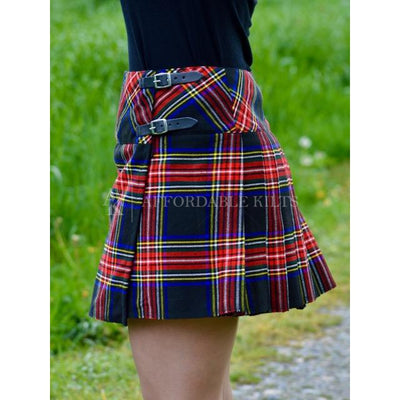 Black Stewart Tartan Mini Skirt 