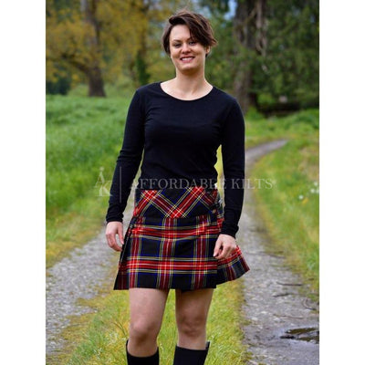 Black Stewart Tartan Mini Skirt 