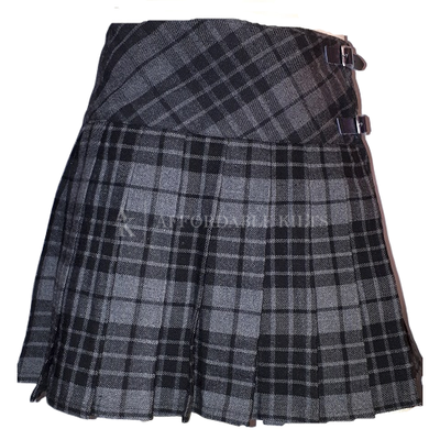 Ladies Tartan Mini Skirt - Grey Spirit